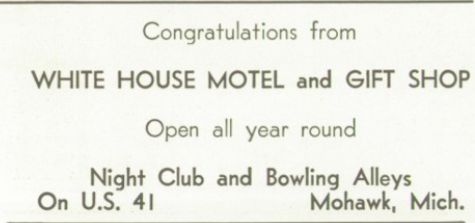 White House Lodging (White House Motel) - 1962 Yearbook Ad